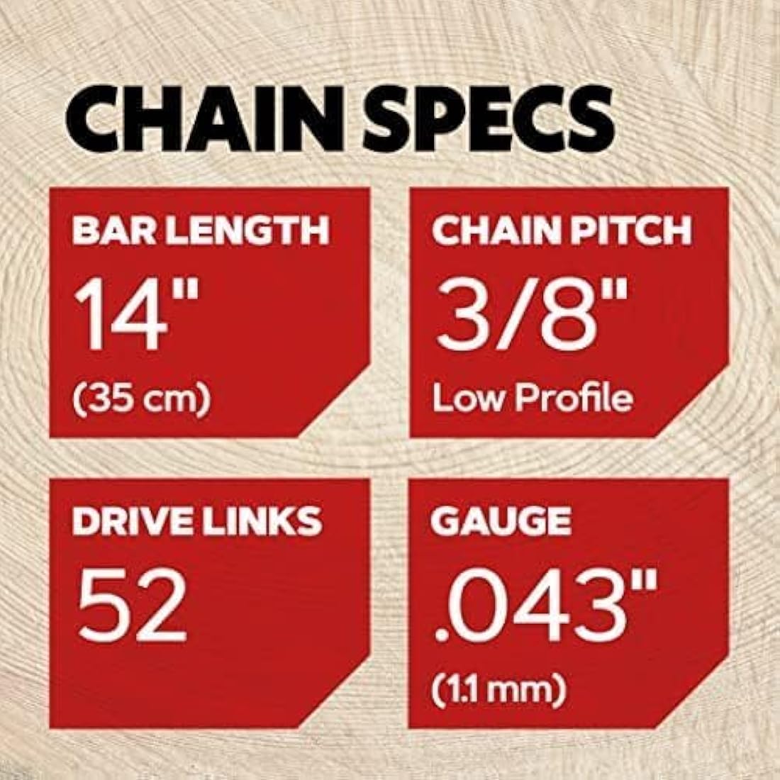 Oregon AdvanceCut Chainsaw Chain for 14-Inch (35cm) Bar -52 Drive Links – fits Bosch, Karcher, Husqvarna, Makita and more (90PX052E)