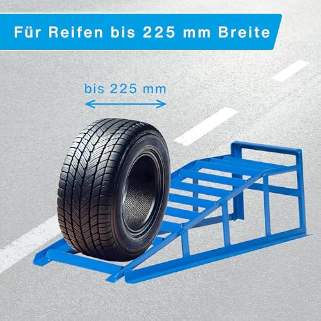 Cartrend Access ramp kit, extra sturdy and wide, load 1.6 tons per each pair, tire distance up to 225 mm, Blue