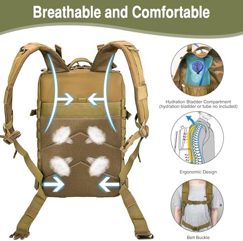 WOLT | Tactical Backpack for Men 45L Military Backpack Large 3 Day Assault Pack Rucking Backpack for Survival Hiking