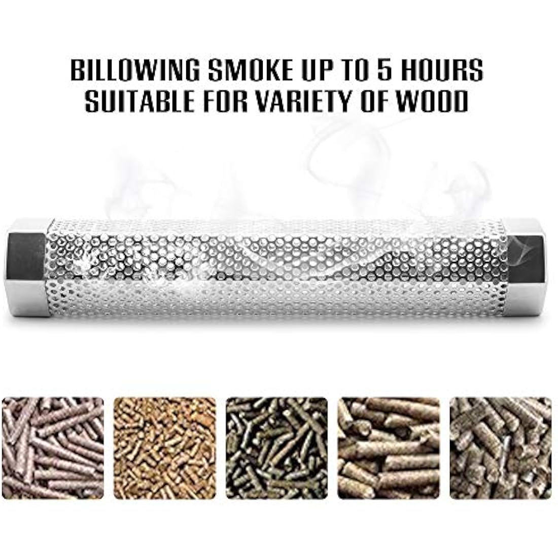BEWAVE Pellet Smoker Tube for All Grill Electric Gas Charcoal or Smokers Hot/Cold Smoking, Free Tube Brush, 15&30 CM