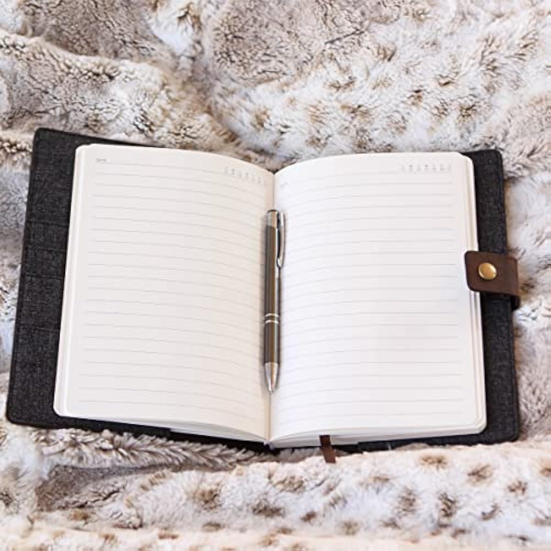 CASE ELEGANCE Full Grain Premium Leather Refillable Journal Cover with A5 Lined Notebook, Pen Loop, Card Slots, Brass Snap