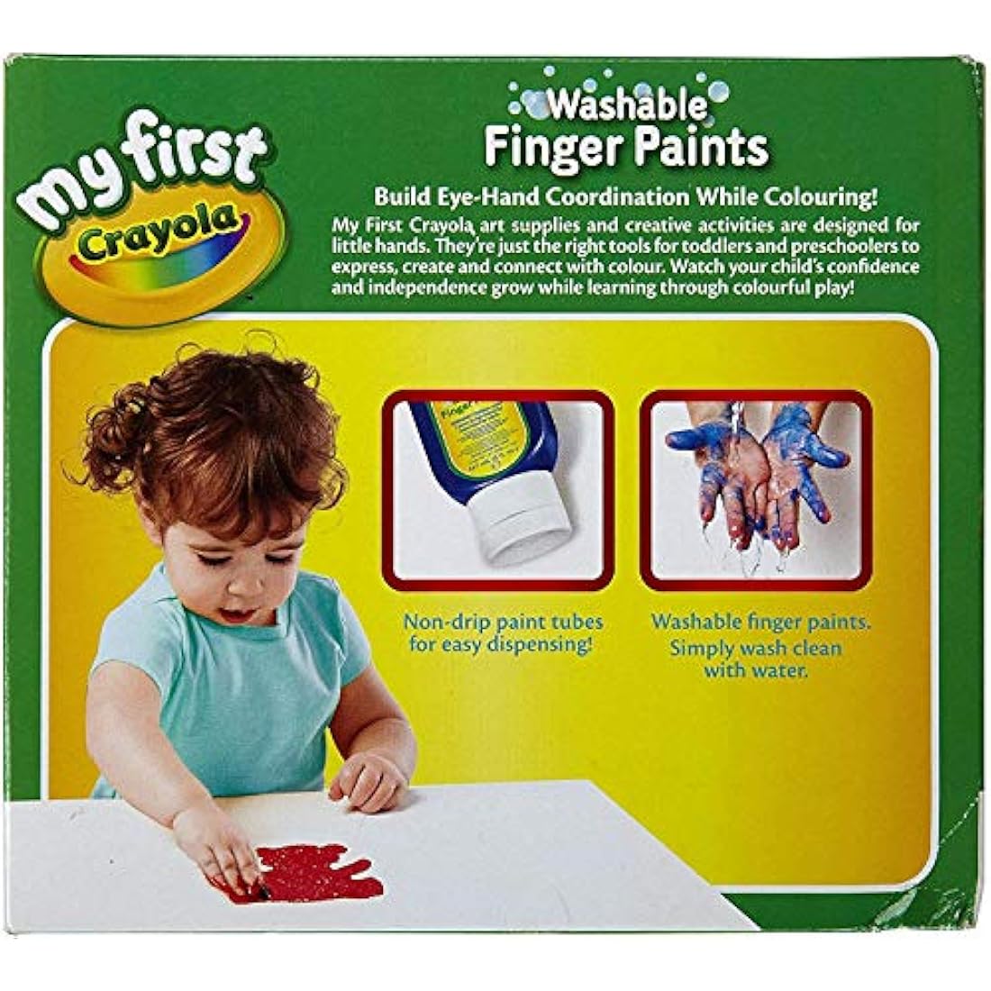 CRAYOLA MyFirst Washable Finger Paints - Assorted Colours (Pack of 3) | Safe & Easy to Use for Toddlers | Ideal for Kids Aged 3+