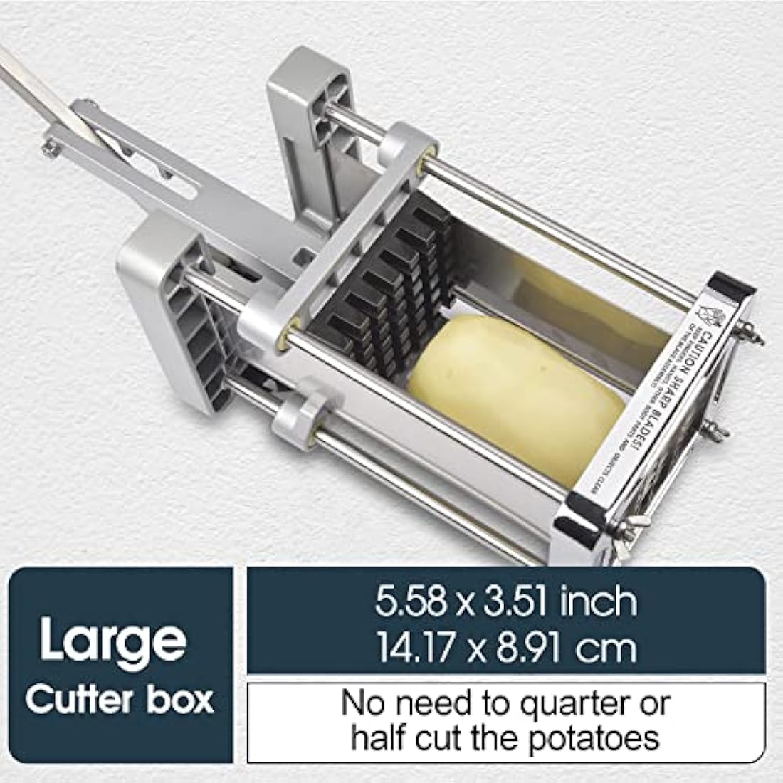 Chip Cutter Machine, Sopito Professional Stainless Steel Potato Chipper for French Fries Cutters with 1/2 Inch Blades for Home and Commercial Use