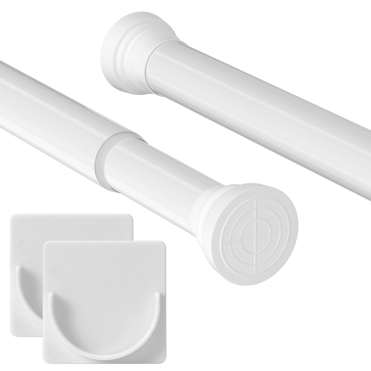GOOWIN Shower Curtain Pole,80-204 cm Extendable Shower Curtain Pole,Non-Slip Shower Curtain Rod No Driling & Rust-Resistance Metal Spring Tension Rod