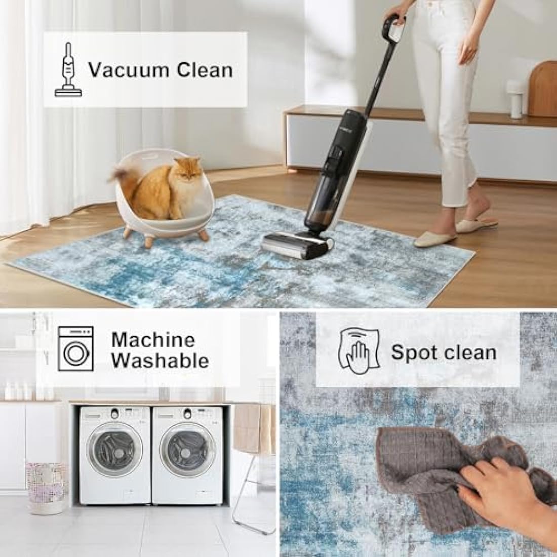 Office Chair Mat 90 x 120 cm, Floor Protector for Office Chair, Anti-Slip Desk Chair Mats, Chair Mat for Hardwood Floor, Computer Rolling Chairs Mat Hard Floor for Home and Office, Machine Washable