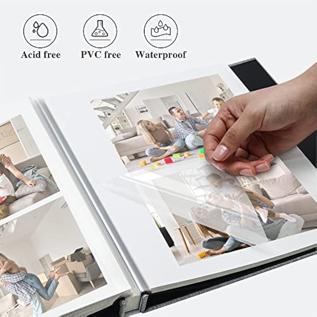 Yopih Photo Album Self Adhesive 10x15 8x13 13x18 15x20 20x25 cm 60 Pages Scrapbook Album DIY Scrap Book with A Pen