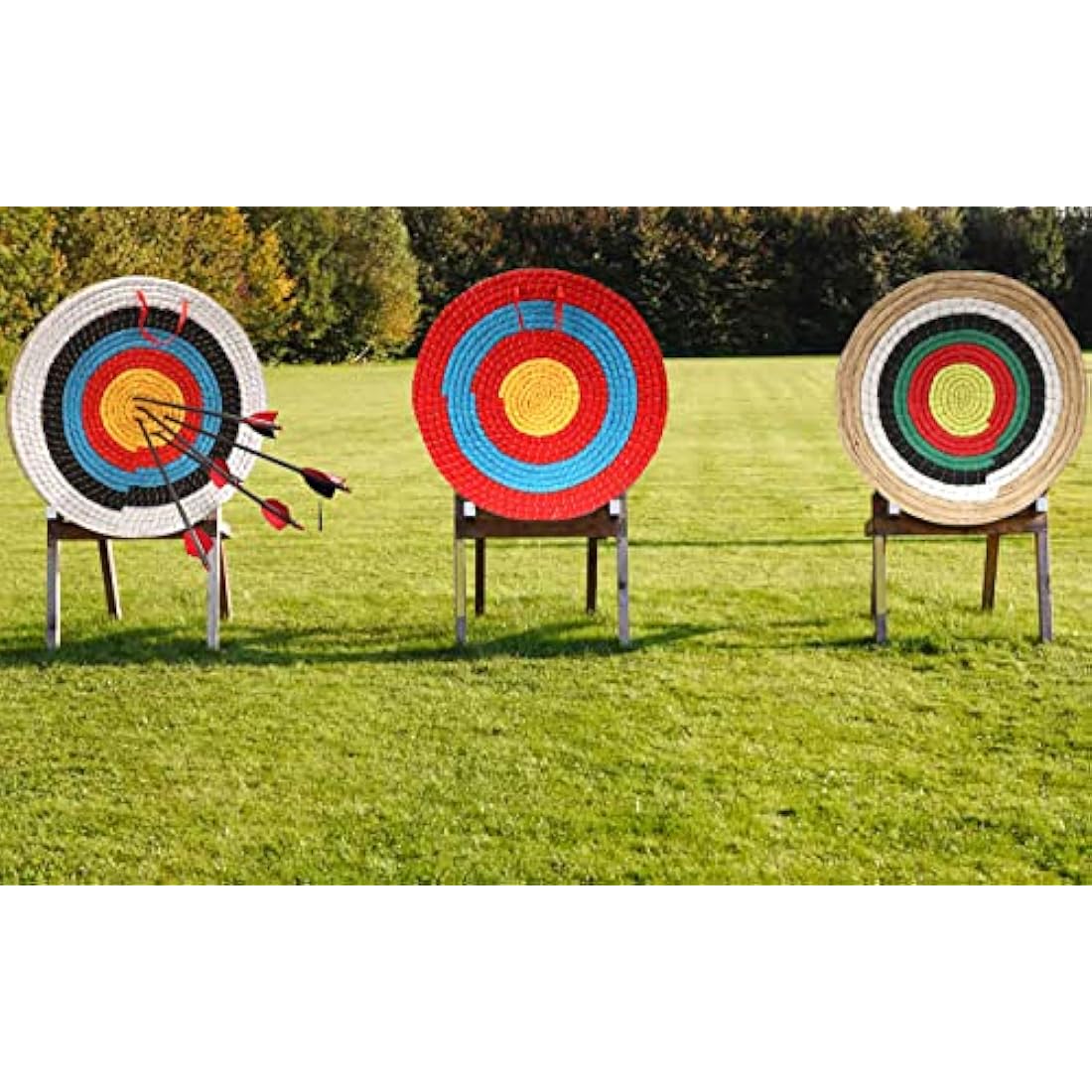AUVIM Archery Targets for Backyard Hand-Made Straw Archery Target for Recurve Bow Compound Bow or Longbow 20 Inches Traditional Bow Arrow Target for Kids Youth Adult Archery Hunting Practice