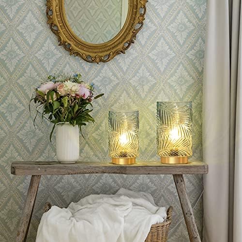 MJ PREMIER Table Lamps Battery Operated for Home, Battery Operated Lamps Indoor, Decorative Cordless Lamp with Timer, Battery Powered Lamps for Living Room/Bedroom/Tabletop/Entryway (S-Light Green)