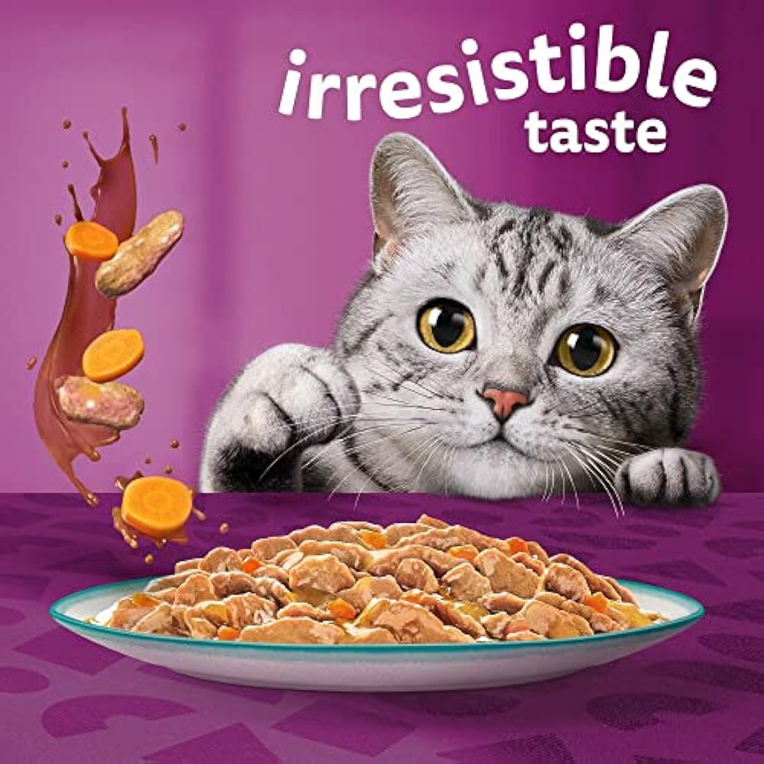 Whiskas Tasty Mix 1+ Catch of the Day in Gravy Adult Cat Food 12 Pouches 85g, Pack of 4