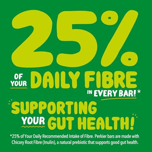 Perkier Variety Box,18 bars, 6 Flavours, Vegan, Gluten Free, Protein, High Fibre, Lower Sugar Snack, Natural Ingredients, Lower Calorie, Healthy, No Palm Oil, Nut Bar, Carbon Neutral
