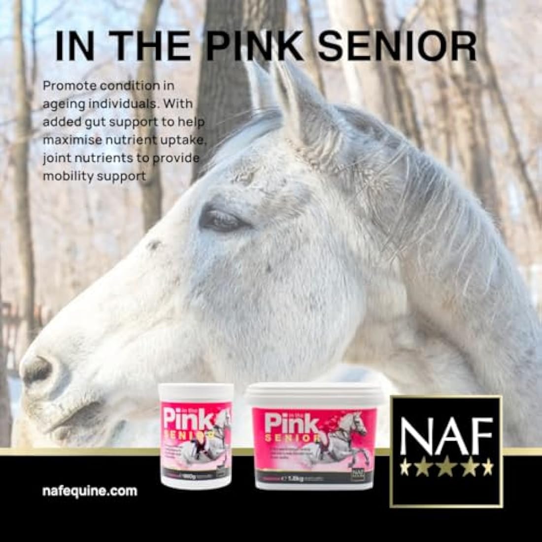 NAF In the Pink Senior 1.8kg – Advanced Daily Support for Older Horses – With Prebiotics, Antioxidants & Joint Care – Promotes Vitality, Digestive Health & Mobility