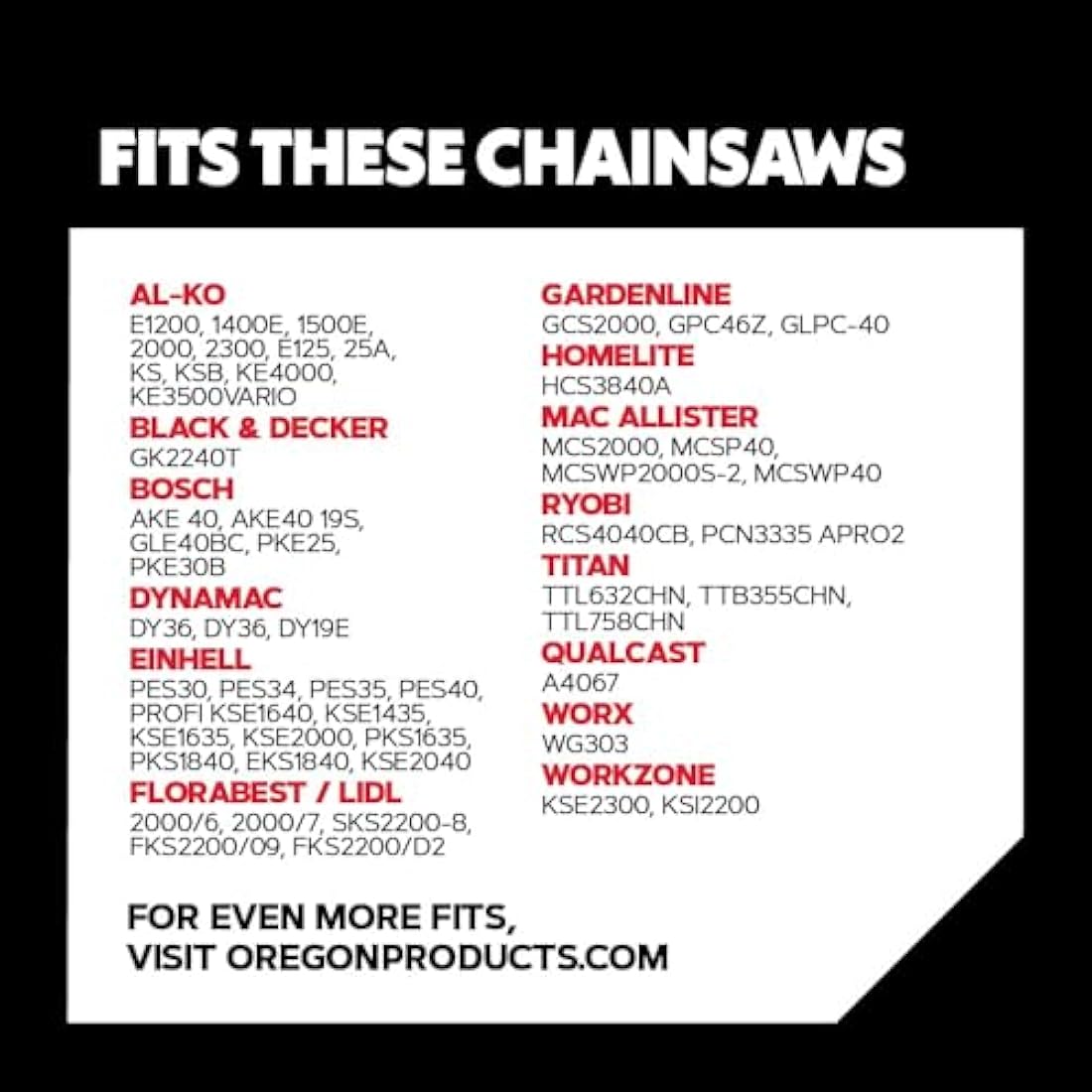 Oregon 3-Pack Chainsaw Chain 3/8" LP Pitch, .050" (1.3 mm) Gauge for 16" (40cm) Bar, 57 Drive Links – Low-kickback Chainsaw Chain, Fits Titan, Ryobi, Hawksmoor, Ferrex and more
