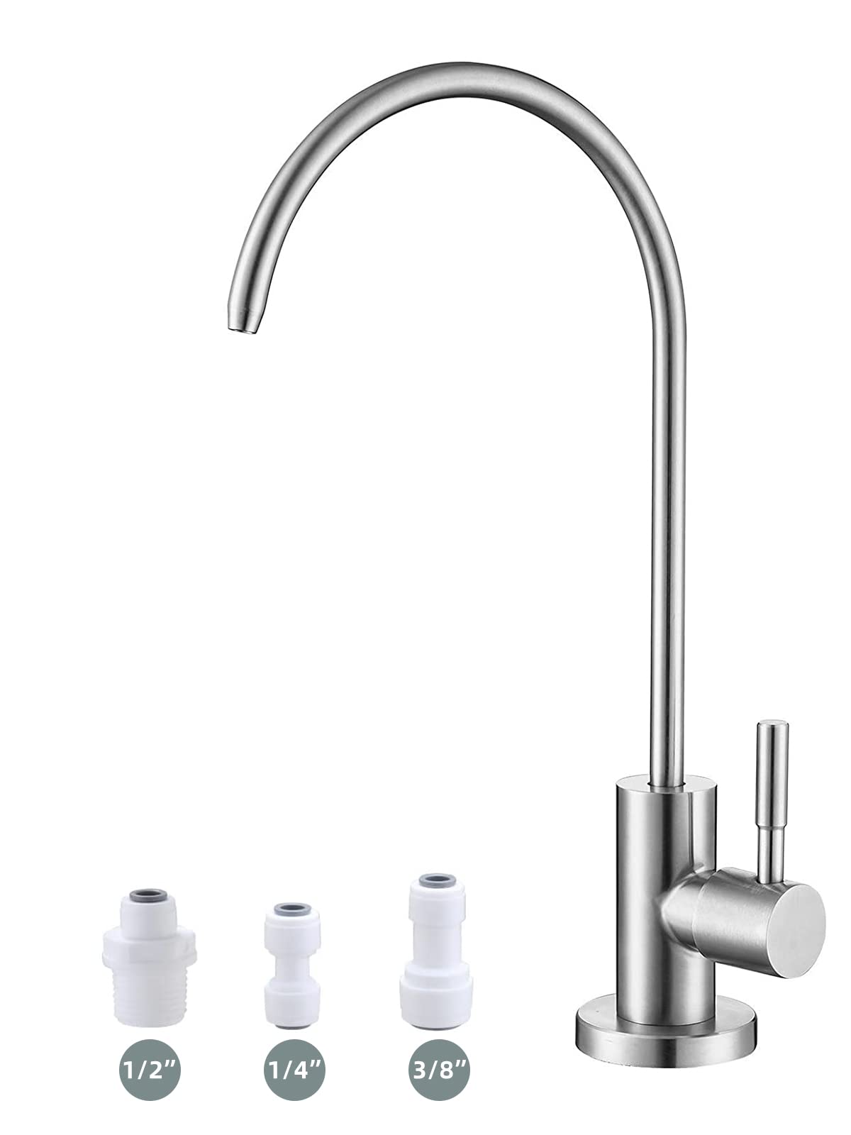 Drinking Water Tap,Easy to Install Sink Water Filter Tap,Lead-Free Reverse Osmosis Tap for Kitchen Bar Sink,Brushed Nickel SUS304 Stainless Steel