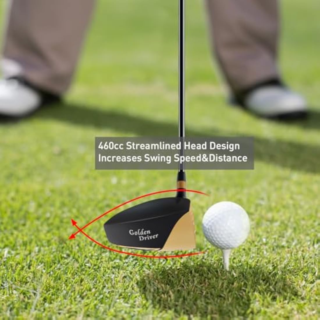 MAZEL Titanium Golf Driver for Men 460CC Right Handed, Premium Cup Face Design Maximize Ball Distance