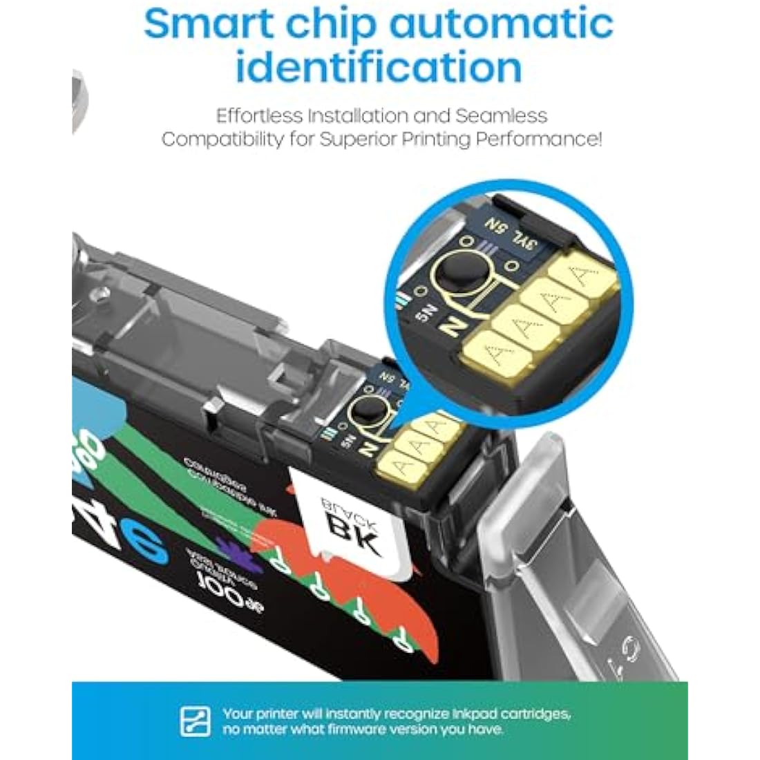 [with Chip] 924XL Ink Cartridges Compatible with HP 924 924e 924XL Ink,Work for HP OfficeJet Pro 8120 8122 8123 8125 8128 8130 8132 8133 8134 8135 Printer (4-Pack, Black Cyan Magenta Yellow)