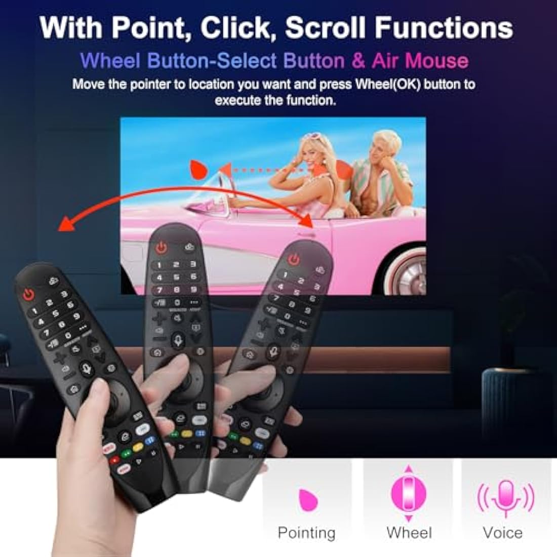 Voice Magic Remote for LG UHD OLED QNED NanoCell 4K 8K Smart TV Magic Remote AKB75855501 AN-MR20GA AN-MR19BA AN-MR18BA Replacement, with Pointer Function