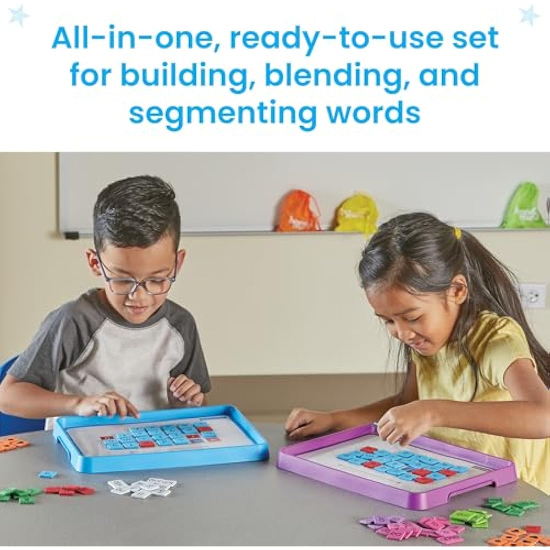Learning Resources Advancing Phonics Word Work Small Group Set, Ages 5+, Magnetic Letter Tiles, Magnetic Letter Trays, Primary School Phonics Manipulatives, Phonemic Awareness, Classroom Essentials
