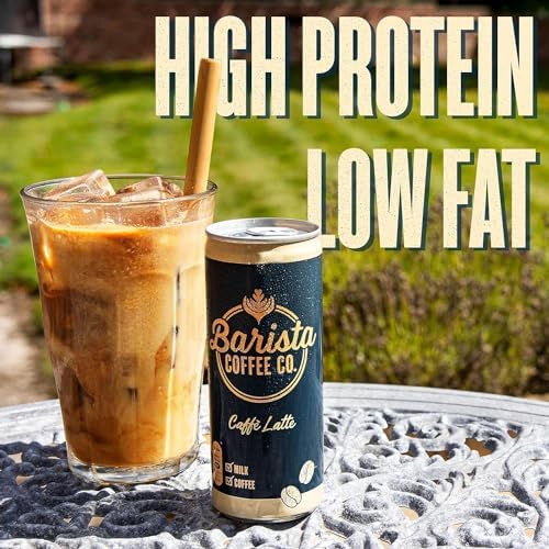 Barista Coffee Co. Medium Roast Caffe Latte Iced Coffee Drink Tin Can, Ready To Drink, 250 ml (Pack of 12)