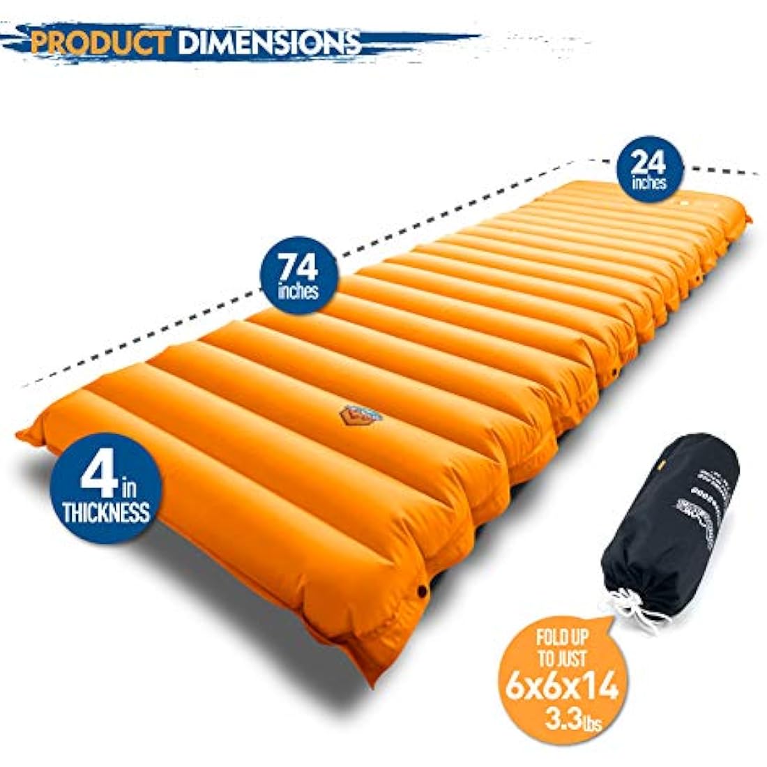 ZOOOBELIVES Extra Thick Inflatable Sleeping Pad with Built-in Pump – Lightweight & Portable Camp Bed for Hiking, Backpacking & Car Travel – Airlive2000