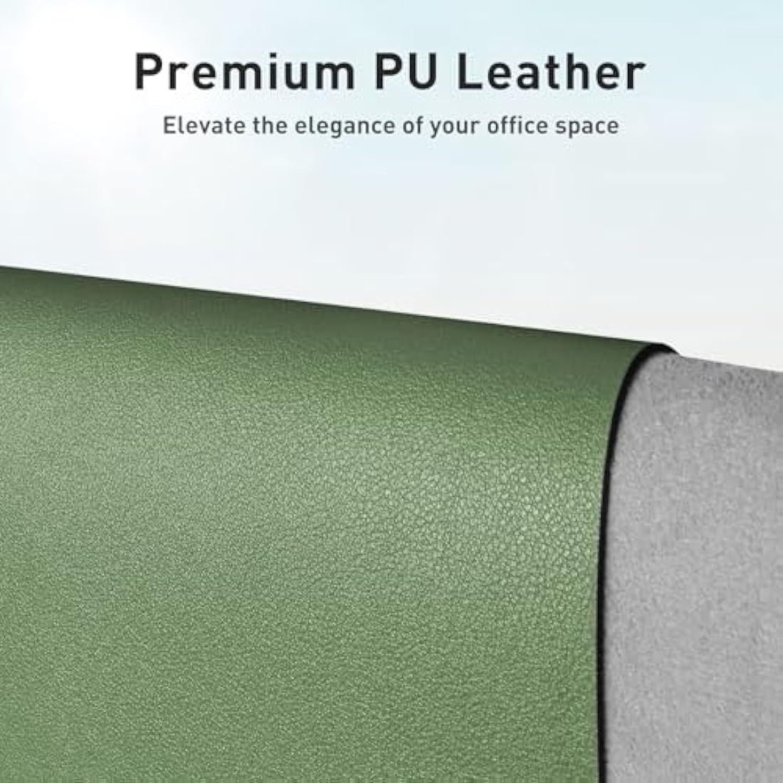 Aothia Leather Desk Pad, Large Non-Slip Laptop Mat, Waterproof PU Leather Table Mat for Office and Home (60cmX35cm, Olive Green)