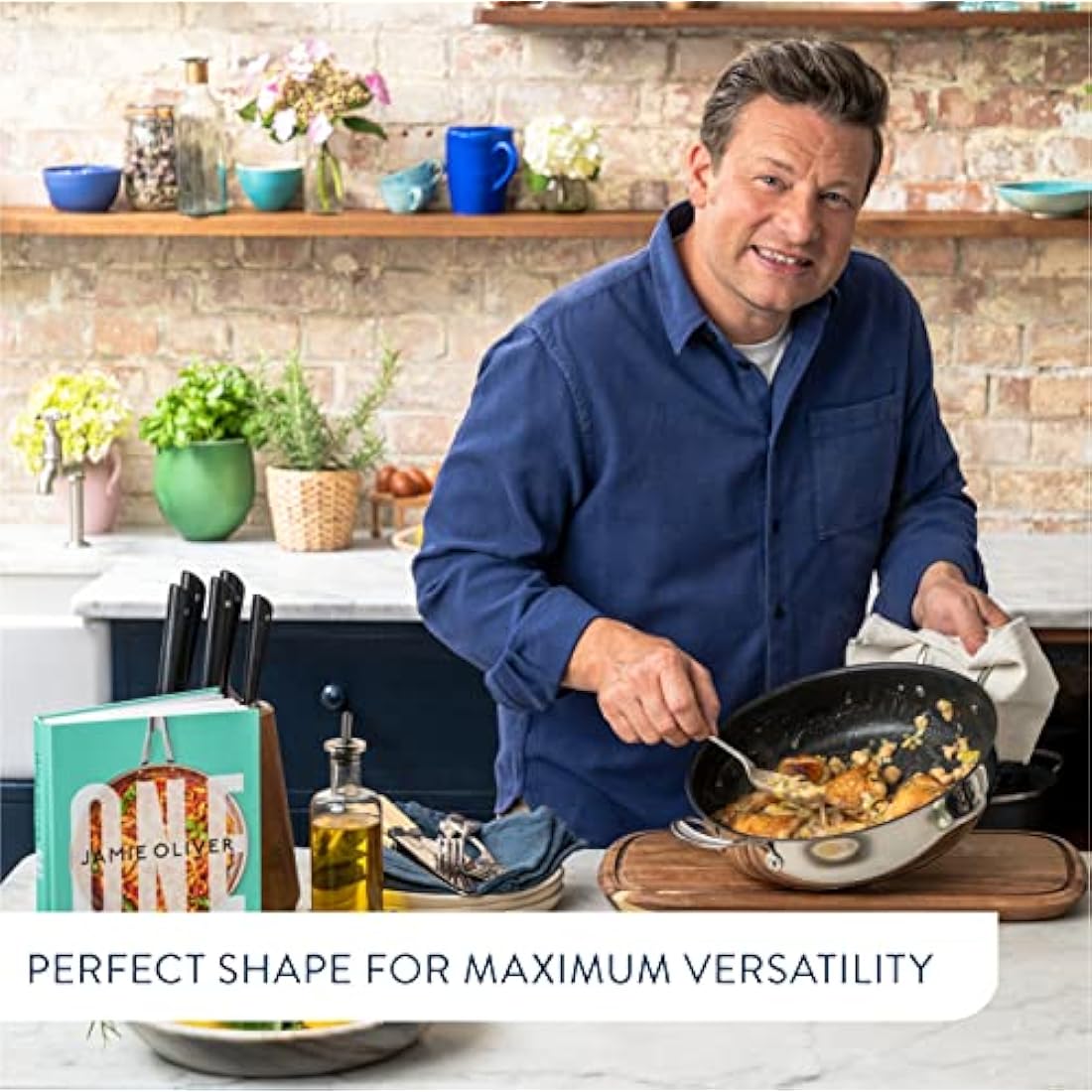 Tefal Jamie Oliver Cooks Classic Stainless Steel 30cm Shallow Pan