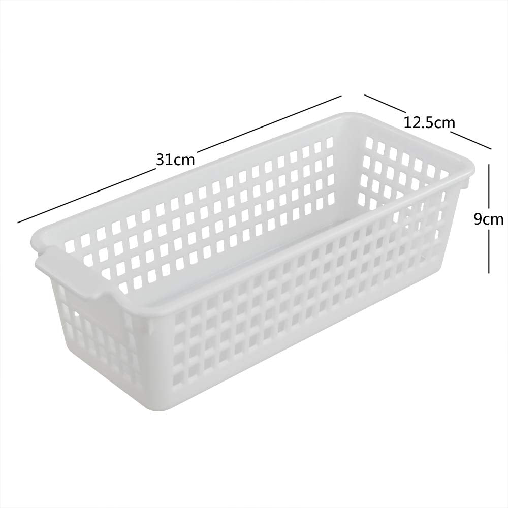 Yarebest 3-pack Small Plastic Handy Basket for Storage (White)