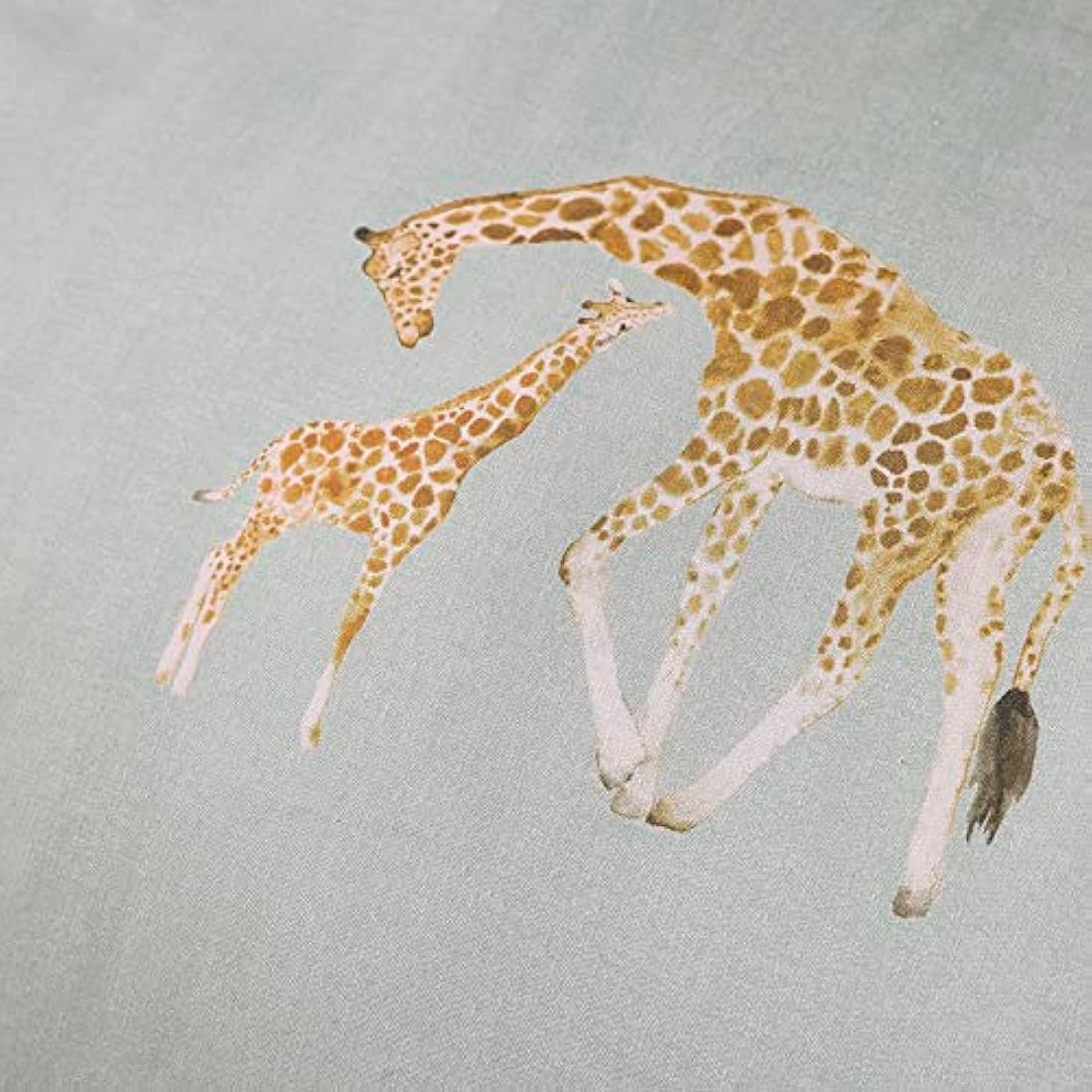 Fusion - Milo Giraffe - Reversible Duvet Cover Set - Single Bed Size in Duck Egg