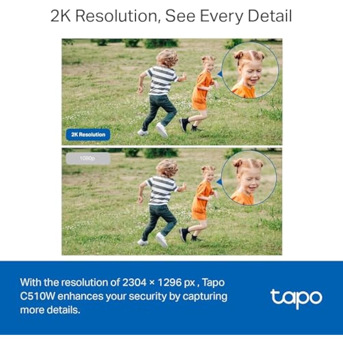 Tapo C510W 2K Outdoor Pan/Tilt Security Camera, 360°Visual Coverage, IP65 WiFi Camera, Motion Tracking, Full-Colour Night Vision, Cloud and Local Storage, Works With Alexa and Google, No Monthly Fee