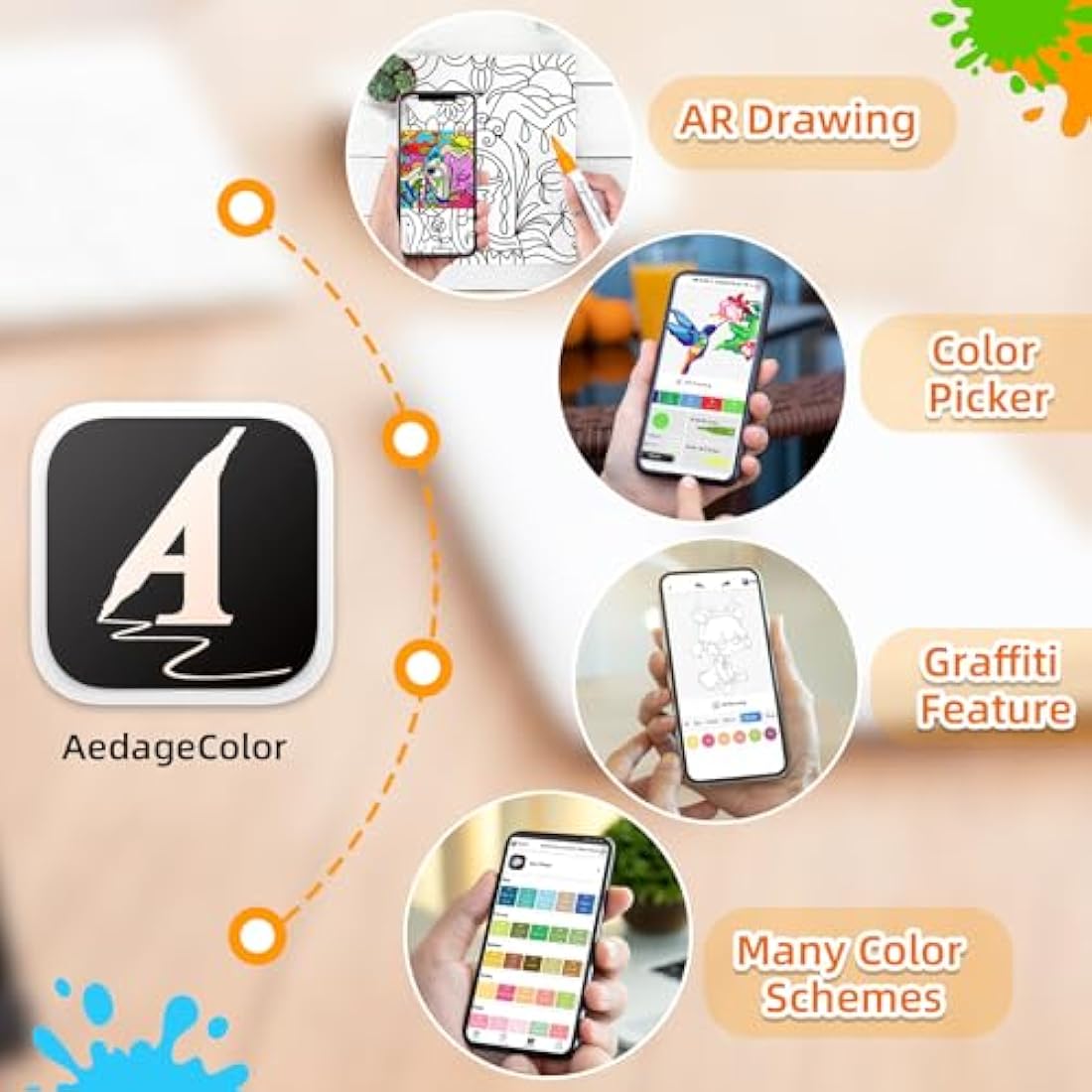 60 Colours Numbered Acrylic Paint Pens with Free App, Dual Tip Acrylic Paint Markers with Brush Tip and Fine Tip for Adults, Kids, Eggs, Wood, Rock, Canvas, Plastic, Stone, Glass, Ceramic