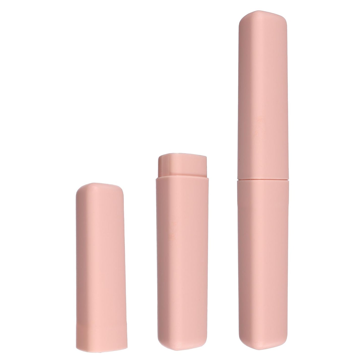 sourcing map 2Pcs Travel Toothbrush Case, 8.27 x 1.38" Portable Travel Toothbrush Holder, Plastic Toothpaste Container for Bathroom, Gym