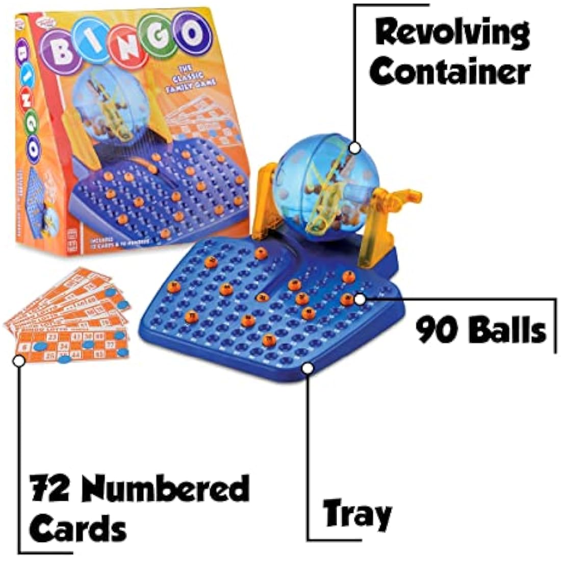 Toyrific | Complete Classic Bingo Game Set, Traditional Family Game, Educational 72 Cards and 90 Numbered Balls for Children and Adults