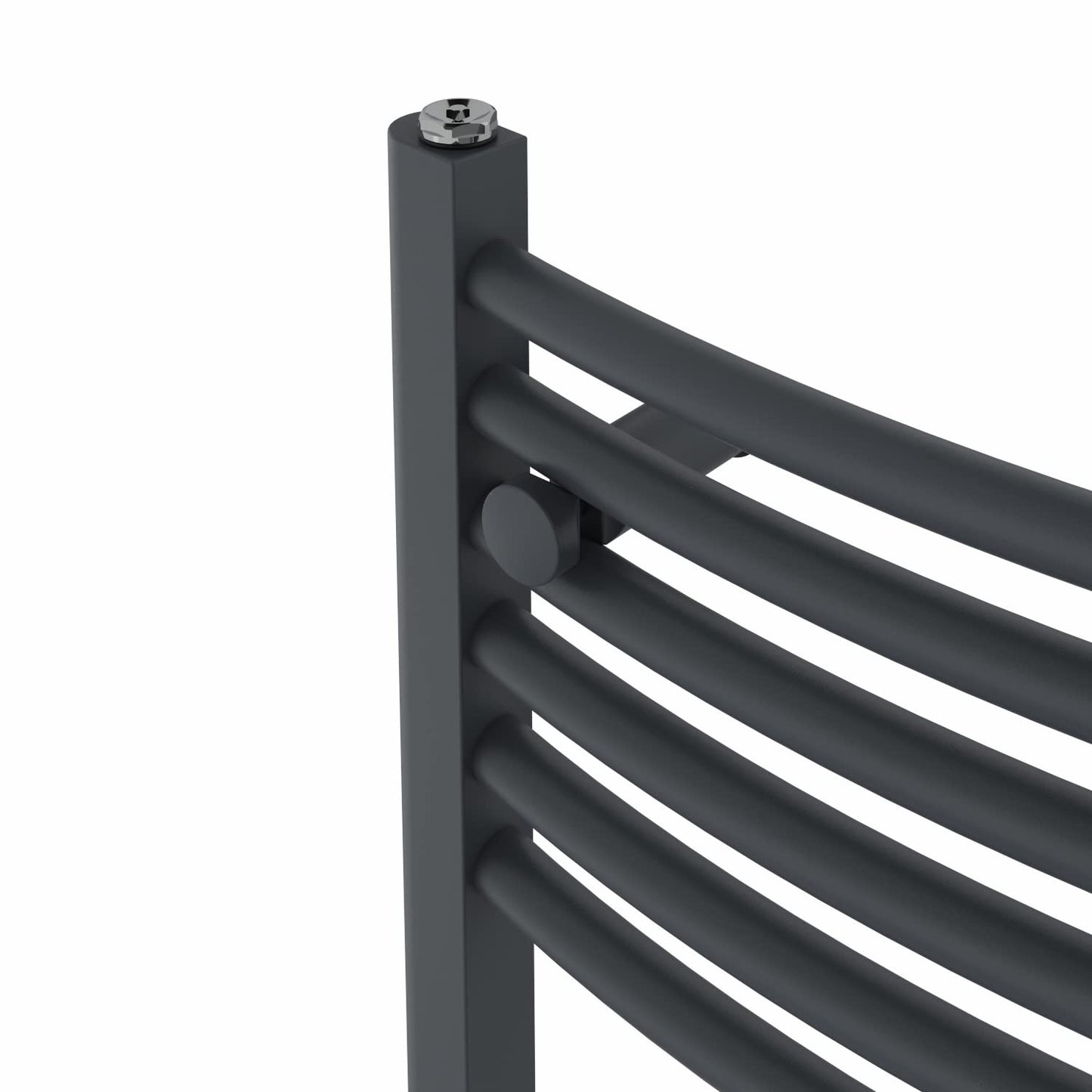Warmehaus Curved Heated Towel Rail Anthracite Radiator 1800x600mm