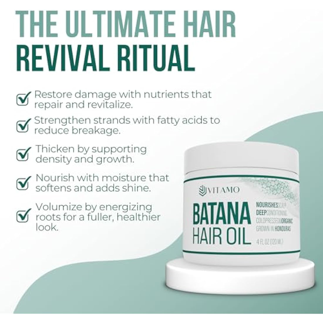 100% Organic, Raw Batana oil for Hair Growth | Natural Cold Press Extraction Method | Dr Sebi Scalp Care Hair Shine treatment for Men & Women | No Burnt Smell