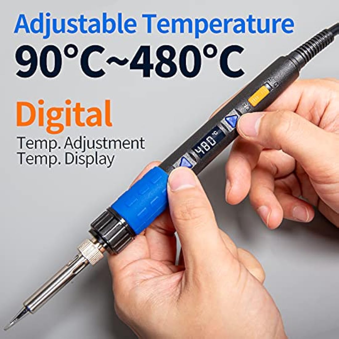 YIHUA 928D-III Portable Digital Soldering Iron Kit with Temperature Stabilization Function and LED Display for Soldering & Desoldering(UK Plug)