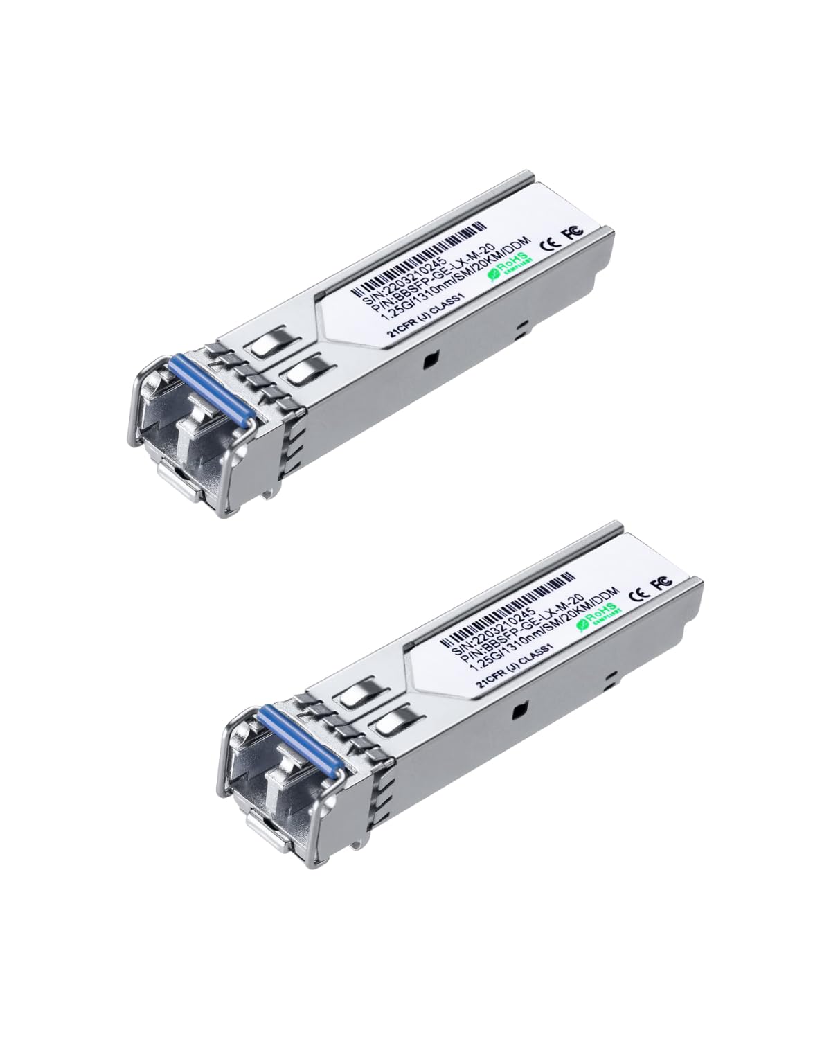 LINOVISION 1.25G SFP Module, 1000Base-LX, 1310nm SMF, up to 20km, Dual LC Fiber, SFP Transceiver for Cisco, D-Link, Supermicro, Netgear, Fortinet,