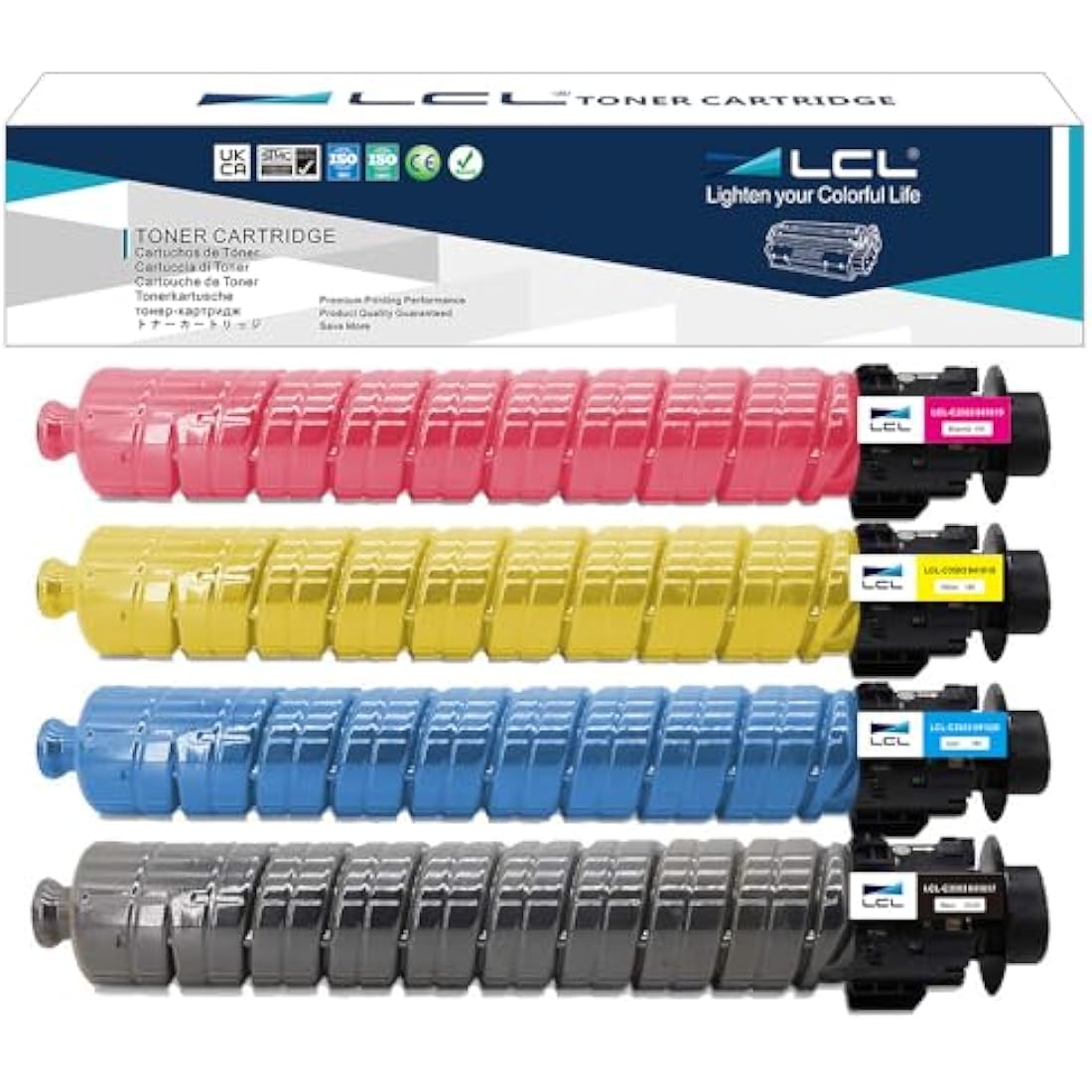LCL Compatible Toner Cartridge 841817 841820 841819 841818 84181 (4PK KCMY) Replacement for Ricoh Aficio MP C3003SP MP C3503SP MP C3004SP MP C3504SP