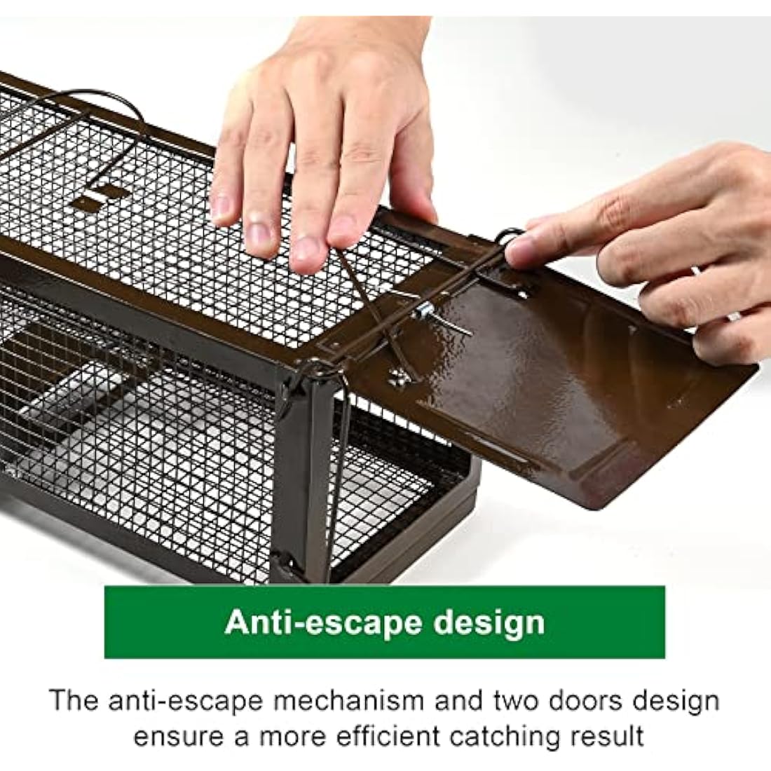 Rat Trap for Outdoors, RatzFatz 2 x Live Rat Traps Two Door Design, No Kill, Humane Mouse Trap, Reusable Rat Cage Trap, Adjustable Sensitivity, for Mice Rats Other Similar Size Rodents Animal