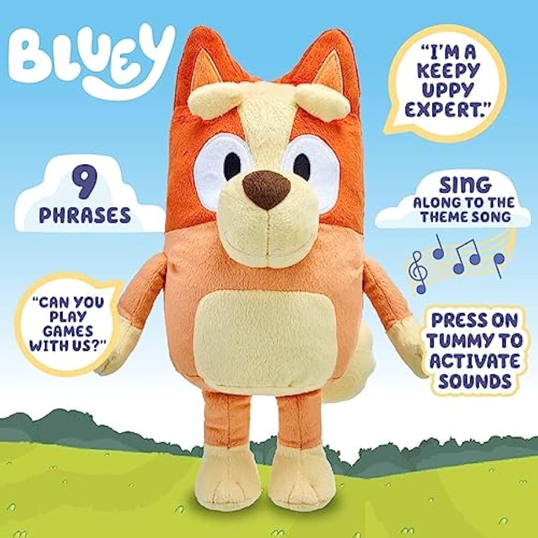 Bluey Bingo Large 30cm Talking Sounds Plush: Official Collectable Character Cuddly Jumbo Soft Toy