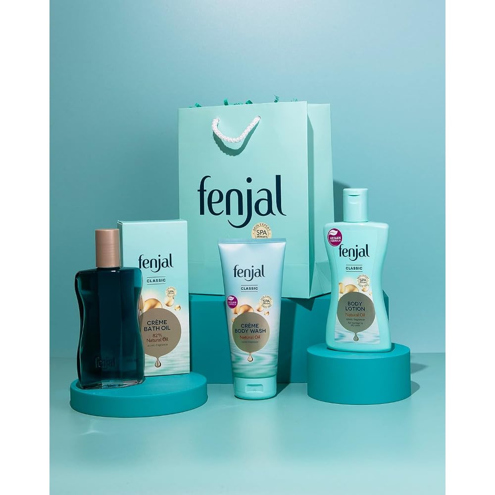 Fenjal Bath and Body Bundle |Creme Bath Oil 125 ml |Classic Creme Body Wash 200 ml| Classic Body Lotion 200 ml