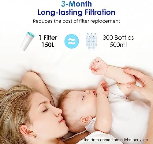 Waterdrop Filter Cartridge, Compatible with Tommee Tippee® Closer to Nature® Perfect Prep® Machine, New Lid, Reduce PFAS, PFOA/PFOS (Pack of 4)