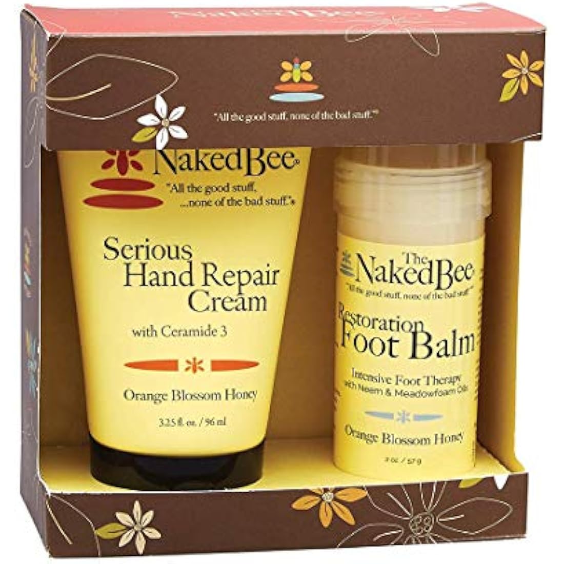 The Naked Bee Orange Blossom Hand & Feet Gift Set. Serious Repair Hand Cream & Restoration Foot Balm. Pamper Gifts for Women. Moisturising Hand & Foot Skin Care Set. Feet Balm & Hand Cream Gift Set.