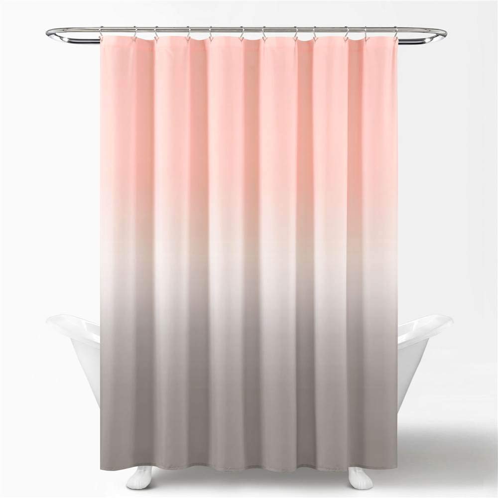 Lush Decor Umbre Fiesta Shower Curtain, 72" x 72", Blush and Gray, 72" W x 72" L (Pack of 1)