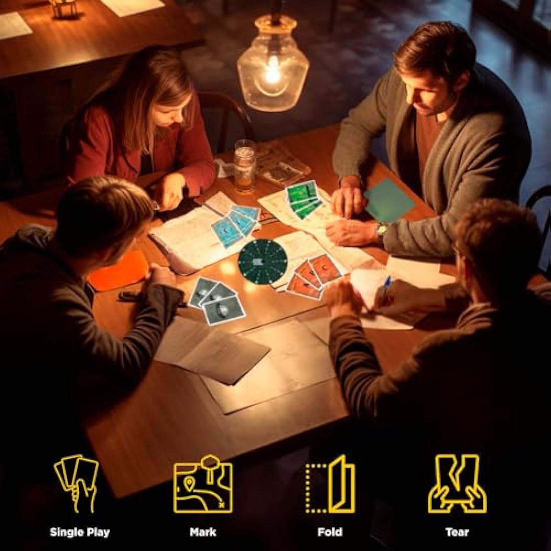 Thames & Kosmos - EXIT: The Haunted Roller Coaster - Level: 2/5 - Unique Escape Room Game - 1-4 Players - Puzzle Solving Strategy Board Games for Adults & Kids, Ages 10+ - 697907