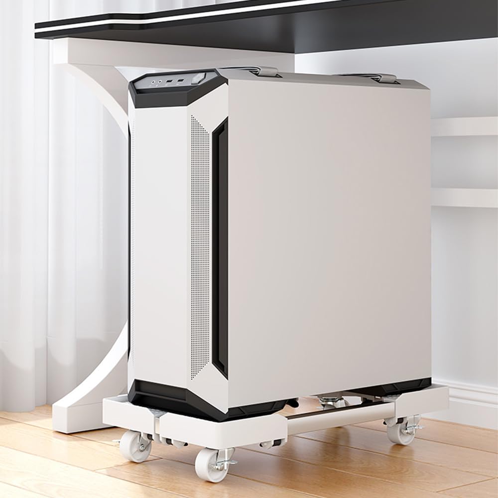 Niciksty Adjustable Mobile CPU Stand, White