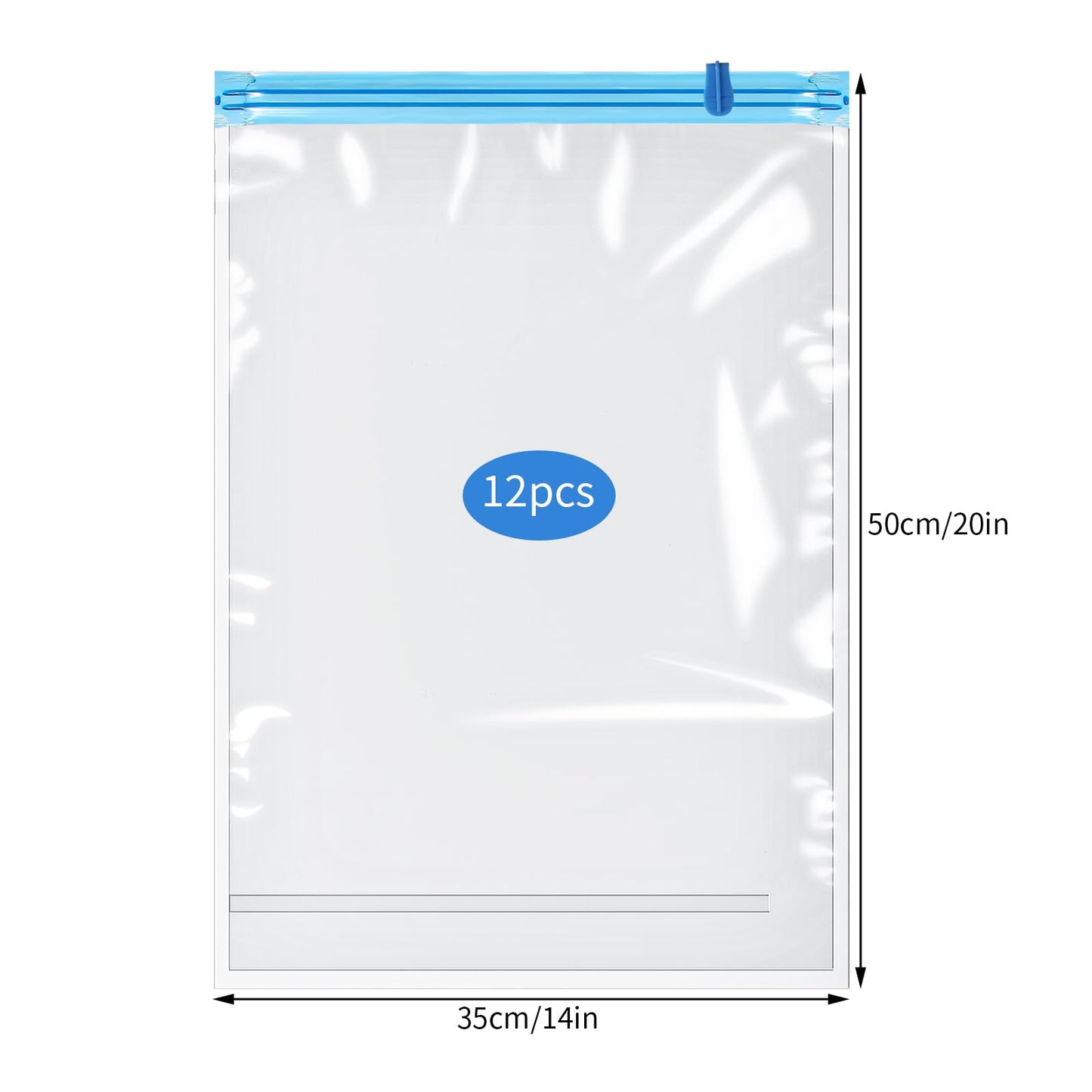12 Pack Roll Up Compression Bags, Medium 35 x 50 cm, Reusable