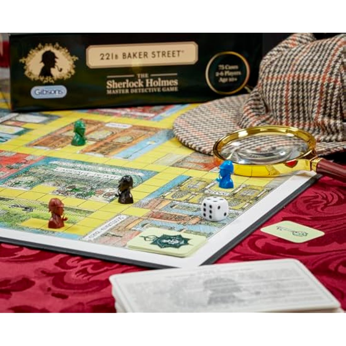 Gibsons 221b Baker Street Board Game | Sherlock Holmes Master Detective Fun Family Friends Party Game Adults & Kids | 75 Crime Murder Mysteries | Ages 10+, 2-6 Players, for Game Night