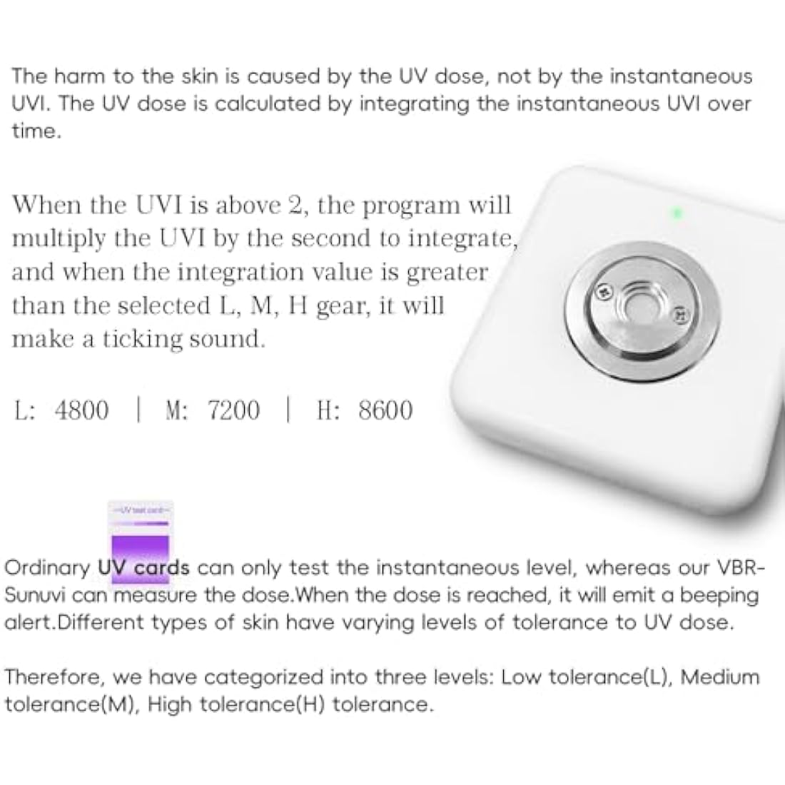 VBR Sun UVI Meter with UV Hurt Alarm,Sunburn Protect with Beeping Sound Reminder