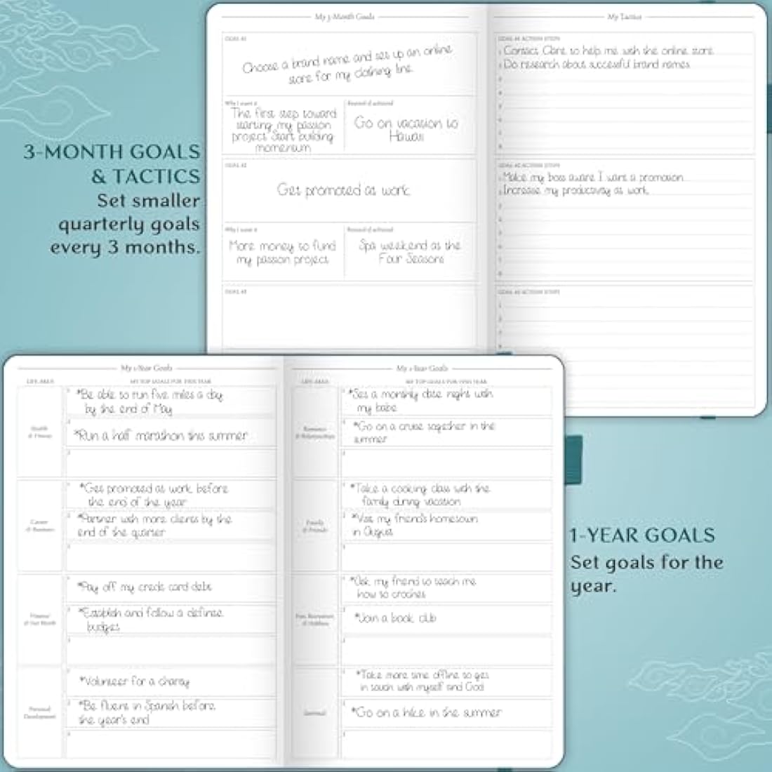 Legend Planner Hourly Schedule – Weekly & Daily Organizer with Time Slots. Appointment Book Journal for Work, Undated, A5 (Dark Teal)