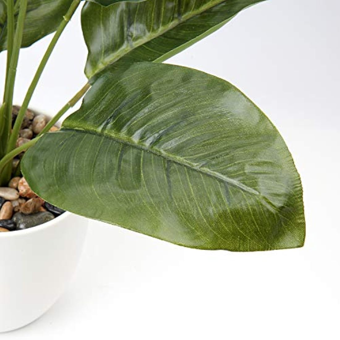 45CM Artificial Dieffenbachia Faux Plants Indoor Decorative Fake Tropical Plants Aesthetic Room Décor Greenery for Bedroom Office Home Desk Decoration