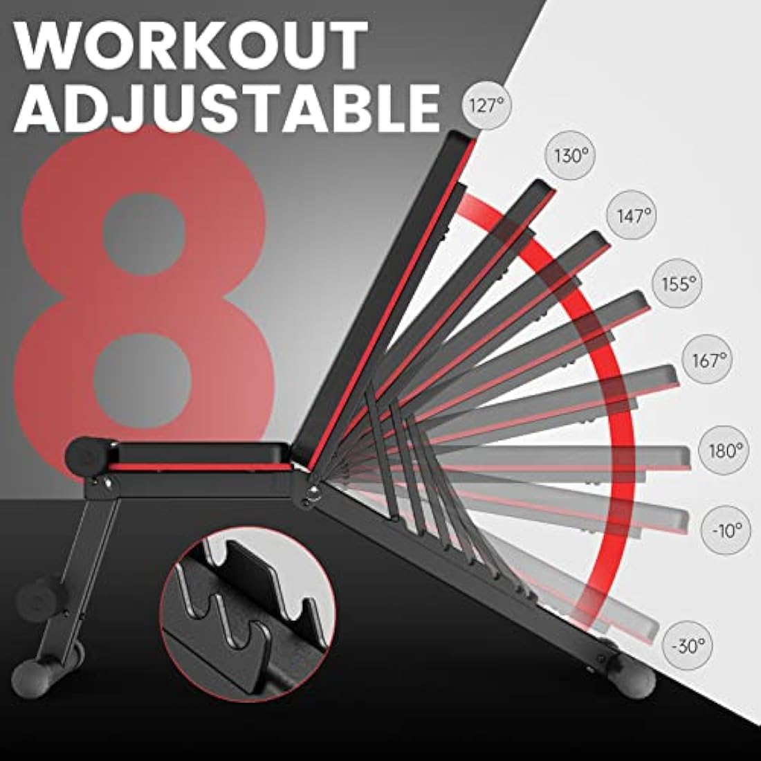 PASYOU Adjustable Weight Bench Full Body Workout Multi-Purpose Foldable Incline Decline Exercise Workout Bench for Home Gym,PA300